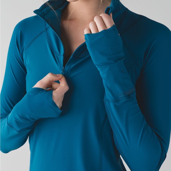 Lululemon Sunaway Runaway 1/2 Zip Tofino Teal - Picture 3 of 12